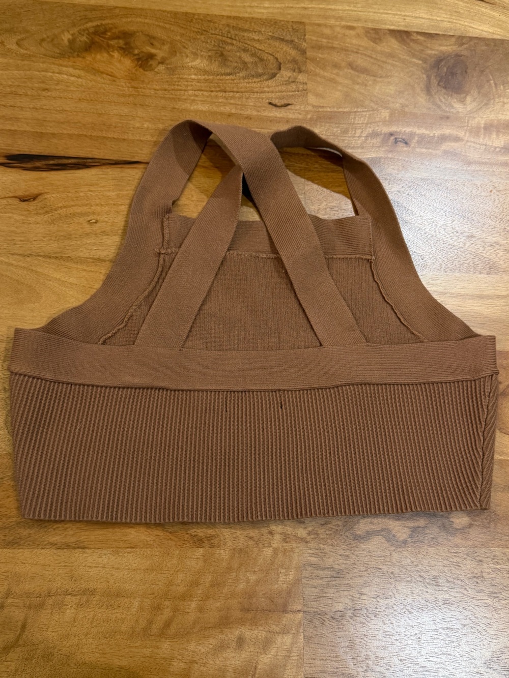 House of Harlow 1960 Ribbed Cropped Tank Top in Brown Size Large - Picture 5 of 9